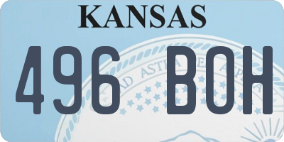 KS license plate 496BOH