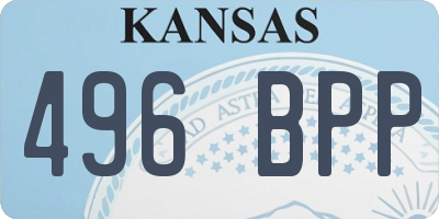 KS license plate 496BPP