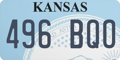 KS license plate 496BQO