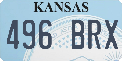 KS license plate 496BRX