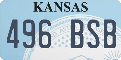 KS license plate 496BSB