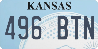 KS license plate 496BTN