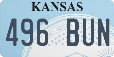 KS license plate 496BUN