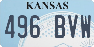 KS license plate 496BVW
