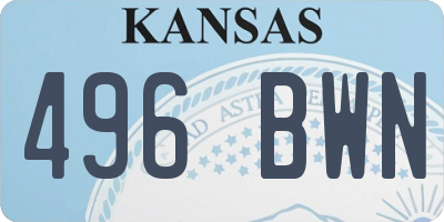 KS license plate 496BWN