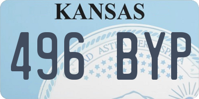 KS license plate 496BYP