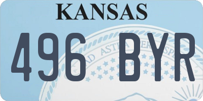 KS license plate 496BYR