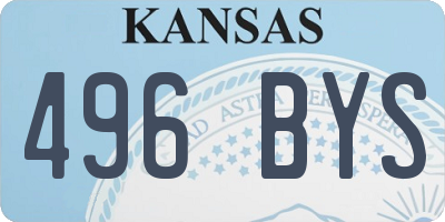 KS license plate 496BYS