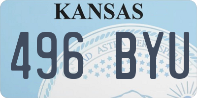 KS license plate 496BYU