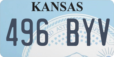 KS license plate 496BYV