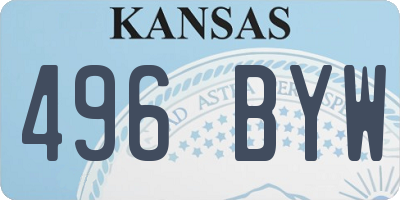 KS license plate 496BYW
