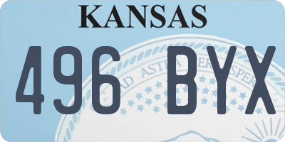 KS license plate 496BYX