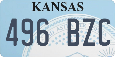 KS license plate 496BZC