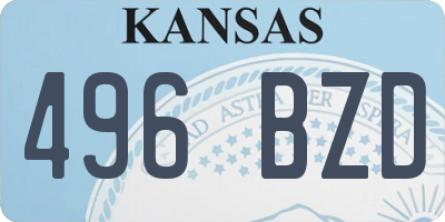 KS license plate 496BZD