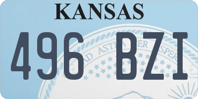 KS license plate 496BZI