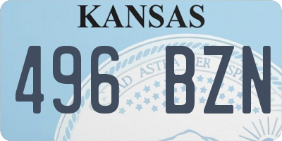 KS license plate 496BZN