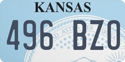 KS license plate 496BZO