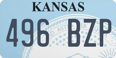 KS license plate 496BZP