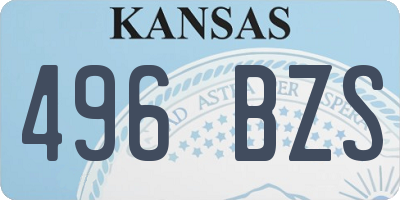 KS license plate 496BZS