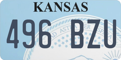 KS license plate 496BZU