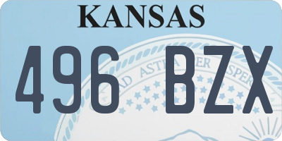 KS license plate 496BZX
