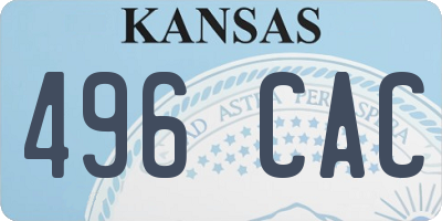 KS license plate 496CAC