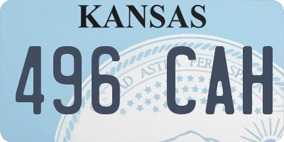 KS license plate 496CAH