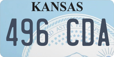 KS license plate 496CDA