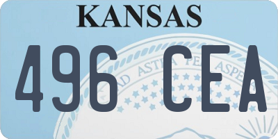 KS license plate 496CEA