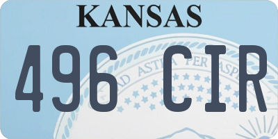 KS license plate 496CIR