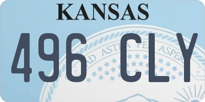 KS license plate 496CLY