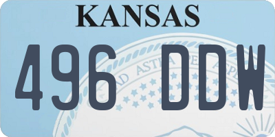 KS license plate 496DDW