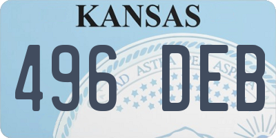 KS license plate 496DEB
