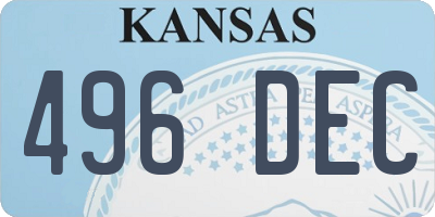 KS license plate 496DEC