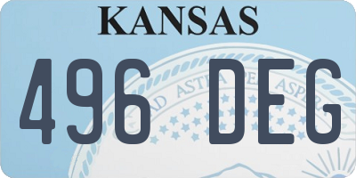 KS license plate 496DEG