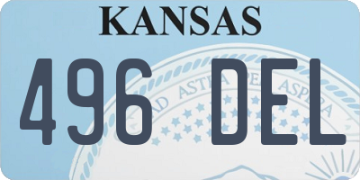 KS license plate 496DEL