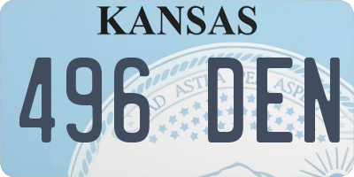 KS license plate 496DEN