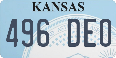 KS license plate 496DEO