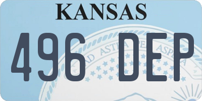 KS license plate 496DEP