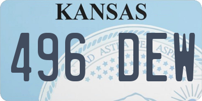 KS license plate 496DEW