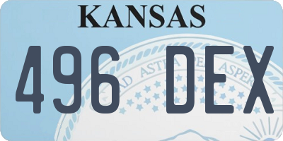 KS license plate 496DEX