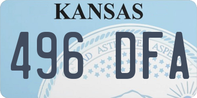 KS license plate 496DFA