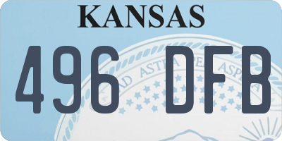 KS license plate 496DFB