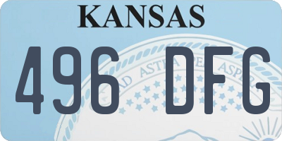 KS license plate 496DFG