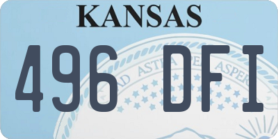 KS license plate 496DFI