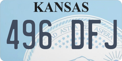KS license plate 496DFJ