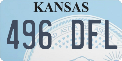 KS license plate 496DFL