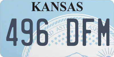 KS license plate 496DFM