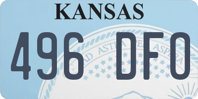KS license plate 496DFO
