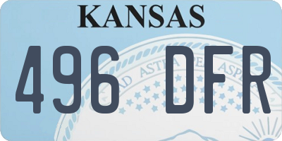 KS license plate 496DFR